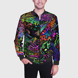 Бомбер мужской Абстрактный узор Vanguard Fashion Неон, цвет: 3D-черный — фото 2