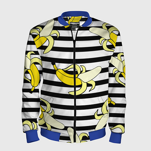 Мужской бомбер Banana pattern Summer / 3D-Синий – фото 1