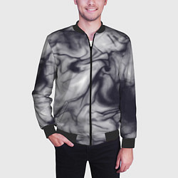 Бомбер мужской Бело-черный тай-дай, цвет: 3D-черный — фото 2