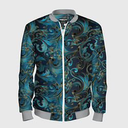 Мужской бомбер Blue Abstract Узоры