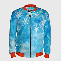 Мужской бомбер Новогодние снежинки