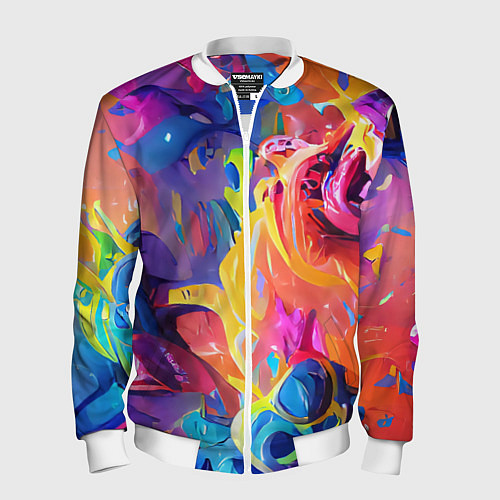 Мужской бомбер Madness colors / 3D-Белый – фото 1