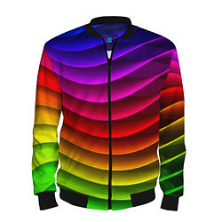 Бомбер мужской Color line neon pattern Abstraction Summer 2023, цвет: 3D-черный
