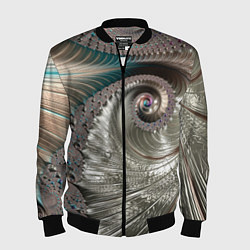 Мужской бомбер Fractal pattern Spiral Серебристый фрактал спираль