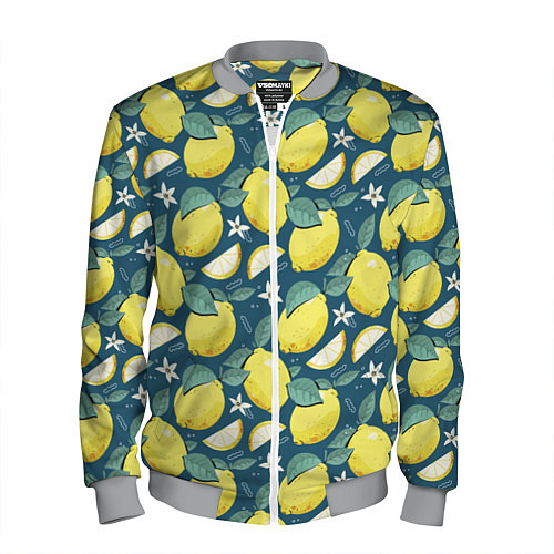 Мужской бомбер Cute lemon pattern / 3D-Меланж – фото 1