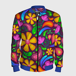 Мужской бомбер РАСПИСНЫЕ ЦВЕТЫ PAINTED FLOWERS