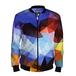 Бомбер мужской Абстрактный цветной узор из треугольников Abstract, цвет: 3D-черный