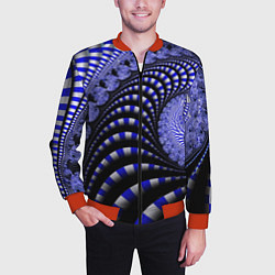Бомбер мужской Неоновая спираль Абстракция Neon Spiral Abstractio, цвет: 3D-красный — фото 2