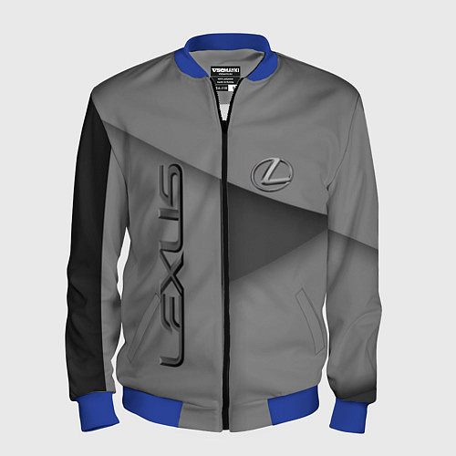 Мужской бомбер Lexus - серая абстракция / 3D-Синий – фото 1