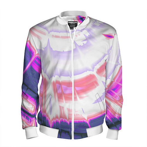 Мужской бомбер Тай-дай Абстракция Tie-Dye / 3D-Белый – фото 1