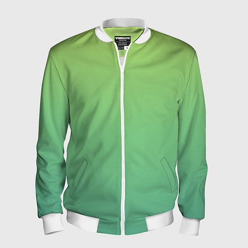 Мужской бомбер Shades of Green GRADIENT / 3D-Белый – фото 1
