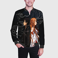Бомбер мужской Кирито и Асуна - Sword Art Online, цвет: 3D-черный — фото 2