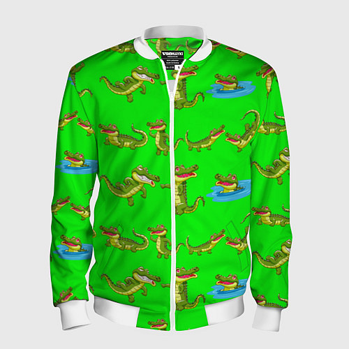 Мужской бомбер CHARMING CROCODILES / 3D-Белый – фото 1