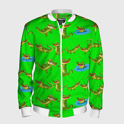 Бомбер мужской CHARMING CROCODILES, цвет: 3D-белый