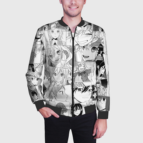 Мужской бомбер Horimiya pattern / 3D-Черный – фото 3