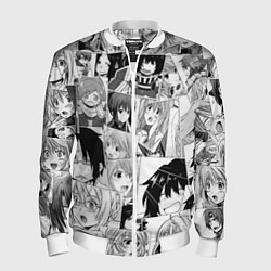 Бомбер мужской Log Horizon pattern, цвет: 3D-белый