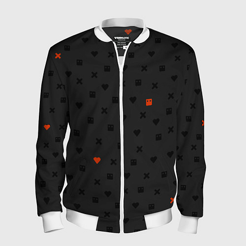 Мужской бомбер Love Death and Robots black pattern / 3D-Белый – фото 1