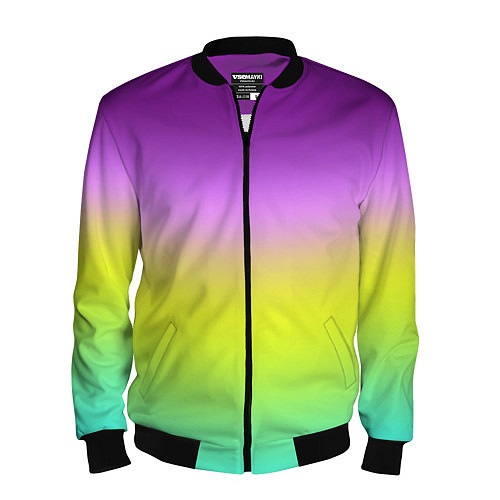 Мужской бомбер Multicolored Ombre gradient / 3D-Черный – фото 1