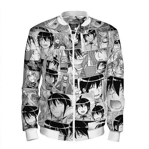 Мужской бомбер Tsuki ga Michibiku Isekai Douchuu pattern / 3D-Белый – фото 1