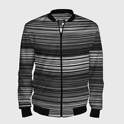 Бомбер мужской Black and white thin stripes Тонкие полосы, цвет: 3D-черный