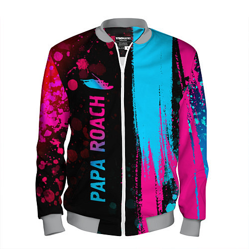 Мужской бомбер Papa Roach Neon Gradient / 3D-Меланж – фото 1