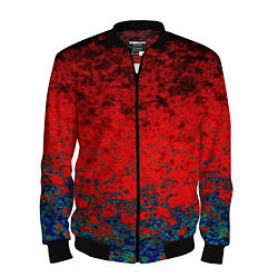 Бомбер мужской Абстрактный узор мраморный красно-синий, цвет: 3D-черный