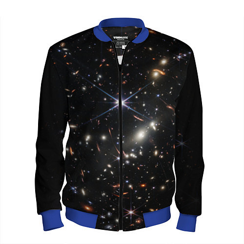 Мужской бомбер Новое изображение ранней вселенной от Джеймса Уэбб / 3D-Синий – фото 1