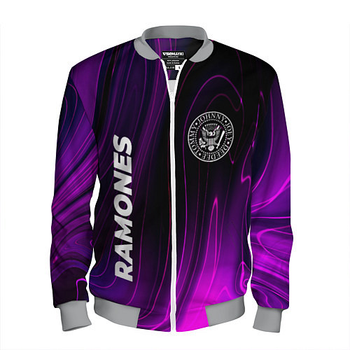 Мужской бомбер Ramones Violet Plasma / 3D-Меланж – фото 1