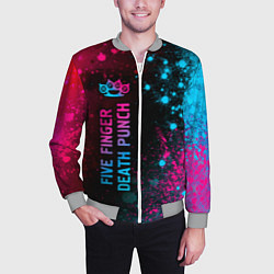 Бомбер мужской Five Finger Death Punch Neon Gradient, цвет: 3D-меланж — фото 2