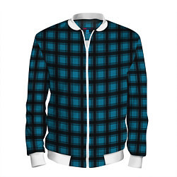 Мужской бомбер Black and blue plaid