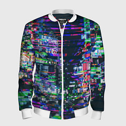 Мужской бомбер Ночной город - glitch