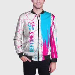 Бомбер мужской Deftones neon gradient style: по-вертикали, цвет: 3D-черный — фото 2