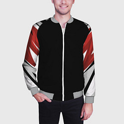 Бомбер мужской Кроссфит униформа - Красная абстракция, цвет: 3D-меланж — фото 2