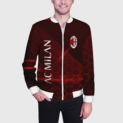 Бомбер мужской Ac milan Соты, цвет: 3D-белый — фото 2
