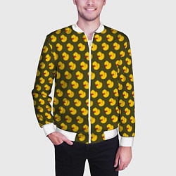 Бомбер мужской Ути Коричнево-зелёный, цвет: 3D-белый — фото 2