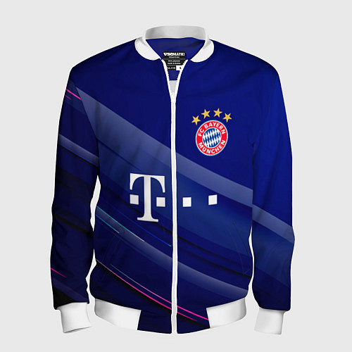 Мужской бомбер Bayern munchen Абстракция / 3D-Белый – фото 1