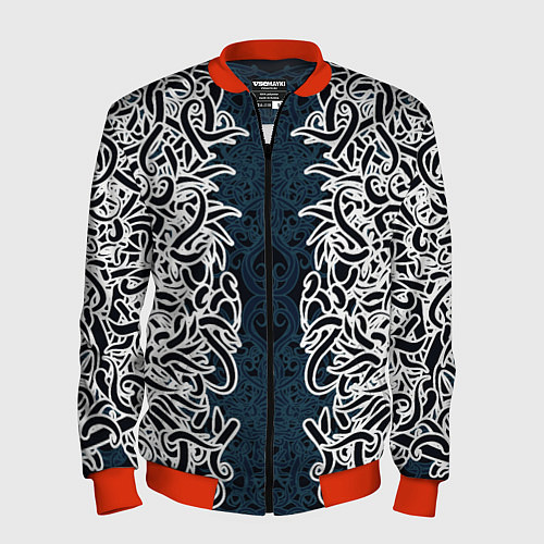 Мужской бомбер Белый шум / 3D-Красный – фото 1