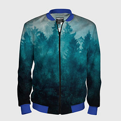 Бомбер мужской Темный хвойный лес, цвет: 3D-синий