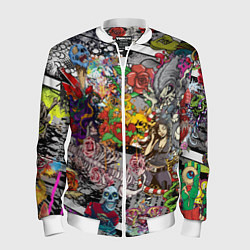Мужской бомбер Цветное граффити и татуировки