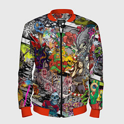 Мужской бомбер Цветное граффити и татуировки