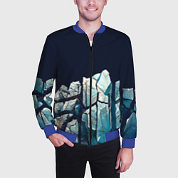 Бомбер мужской Cracked ice, цвет: 3D-синий — фото 2