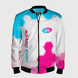 Мужской бомбер Land Rover neon gradient style: надпись, символ