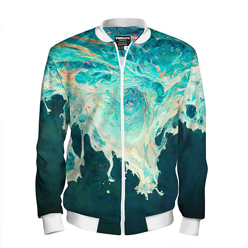 Мужской бомбер Поток воды / 3D-Белый – фото 1