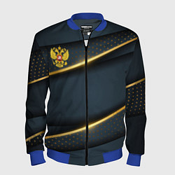 Бомбер мужской Russia luxury gold, цвет: 3D-синий