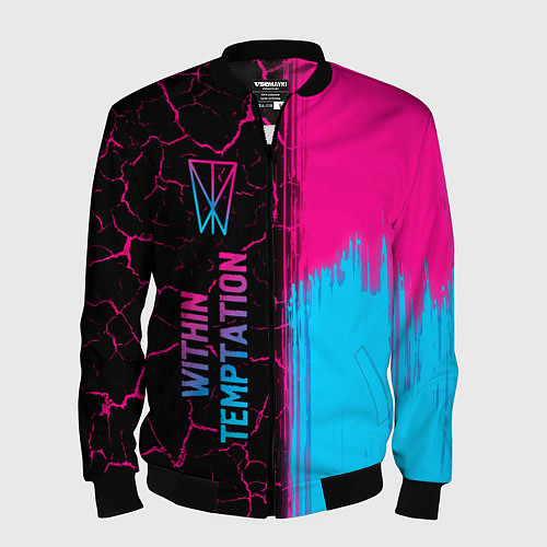 Мужской бомбер Within Temptation - neon gradient: по-вертикали / 3D-Черный – фото 1