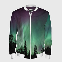 Мужской бомбер Сияние над лесом
