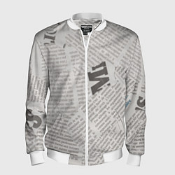 Мужской бомбер Белая газета