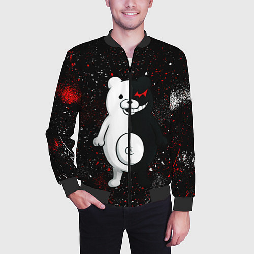 Мужской бомбер Monokuma paint / 3D-Черный – фото 3