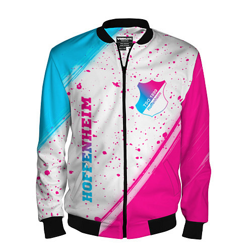 Мужской бомбер Hoffenheim neon gradient style: надпись, символ / 3D-Черный – фото 1