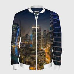 Мужской бомбер Ночной красочный город